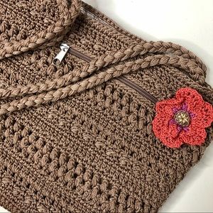 Clarks Brown Crochet Shoulder Bag
